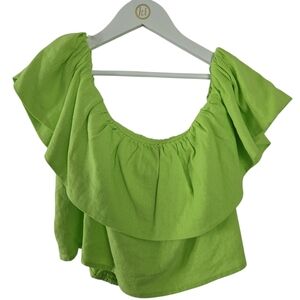 a new day Lime Ruffled Blouse